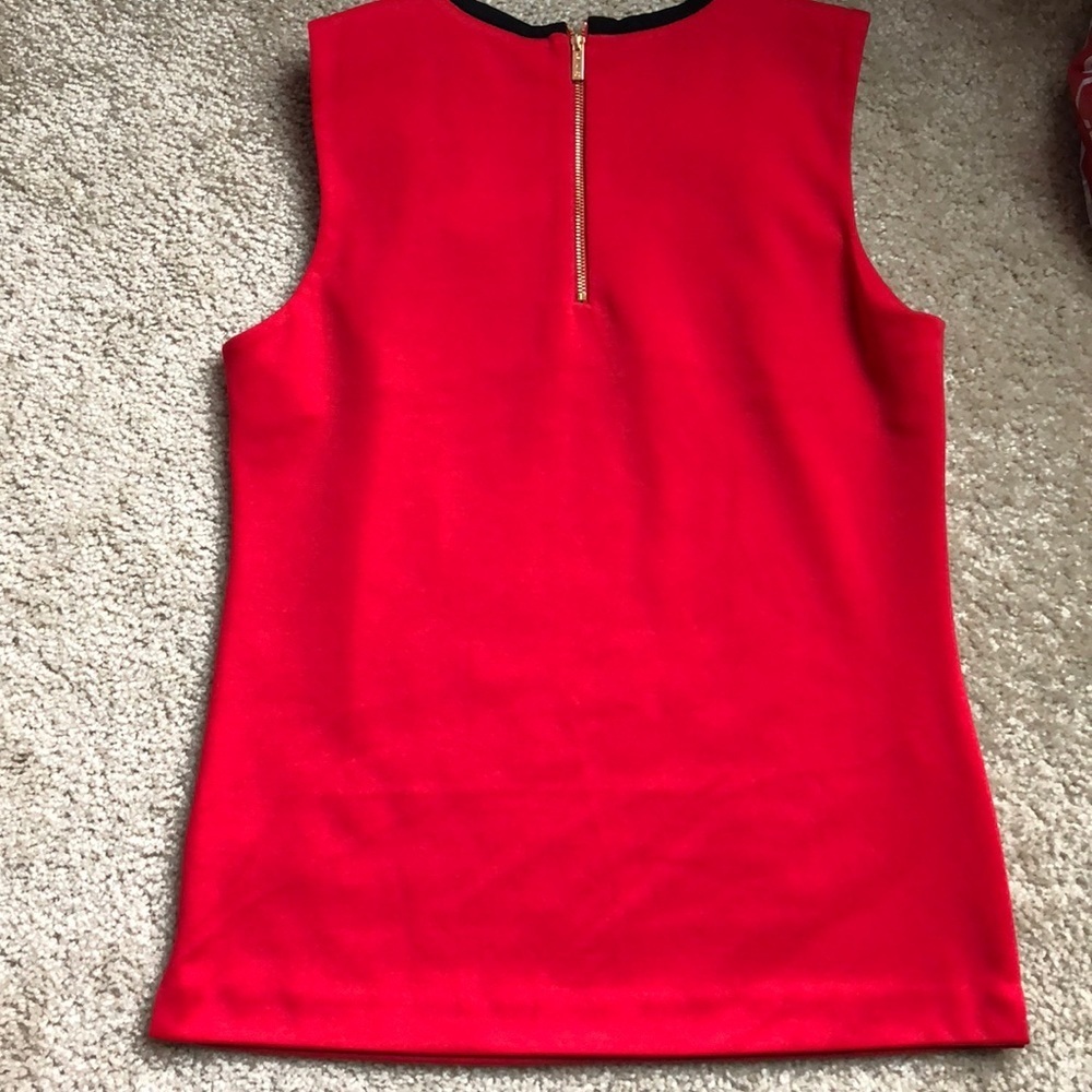 Calvin Klein women’s shell Appliqué red tank sleeveless blouse top size small - Picture 7 of 8